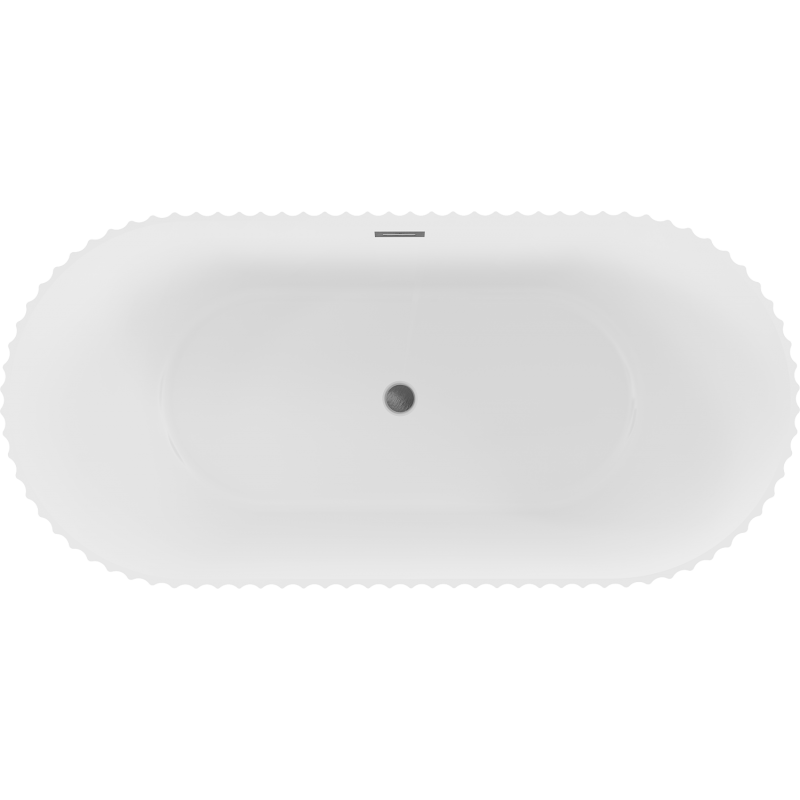 Mexen Paola vapaasti seisova aallotettu kylpyamme 170 x 80 cm, valkoinen matta, ylitys gun gray harjattu - 52721708001-66