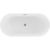 Mexen Paola vrijstaande gegroefde badkuip 170 x 80 cm, wit mat, overloop gun gray geborsteld - 52721708001-66