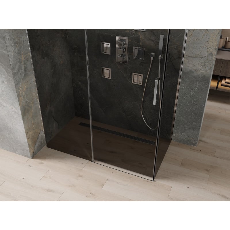 Mexen Omega sliding shower cabin 130 x 70 cm, graphite, chrome - 825-130-070-01-40