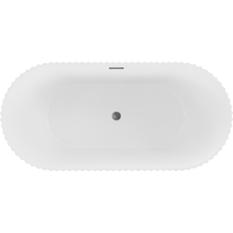 Mexen Paola fristående badkar med räfflad yta 170 x 80 cm, vit matt, avlopp gun metal - 52721708001-95