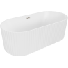 Mexen Paola freestanding fluted bathtub 170 x 80 cm, white matt, brushed nickel overflow - 52721708001-97