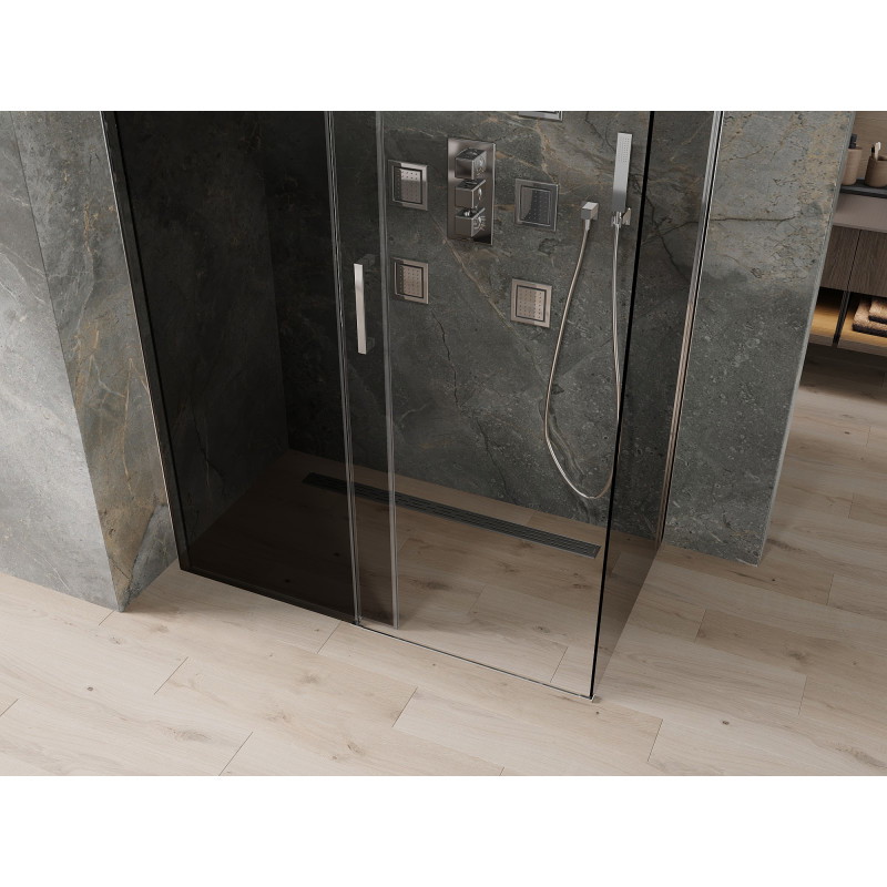 Mexen Omega schuifbare douchecabine 130 x 70 cm, grafiet, chroom - 825-130-070-01-40