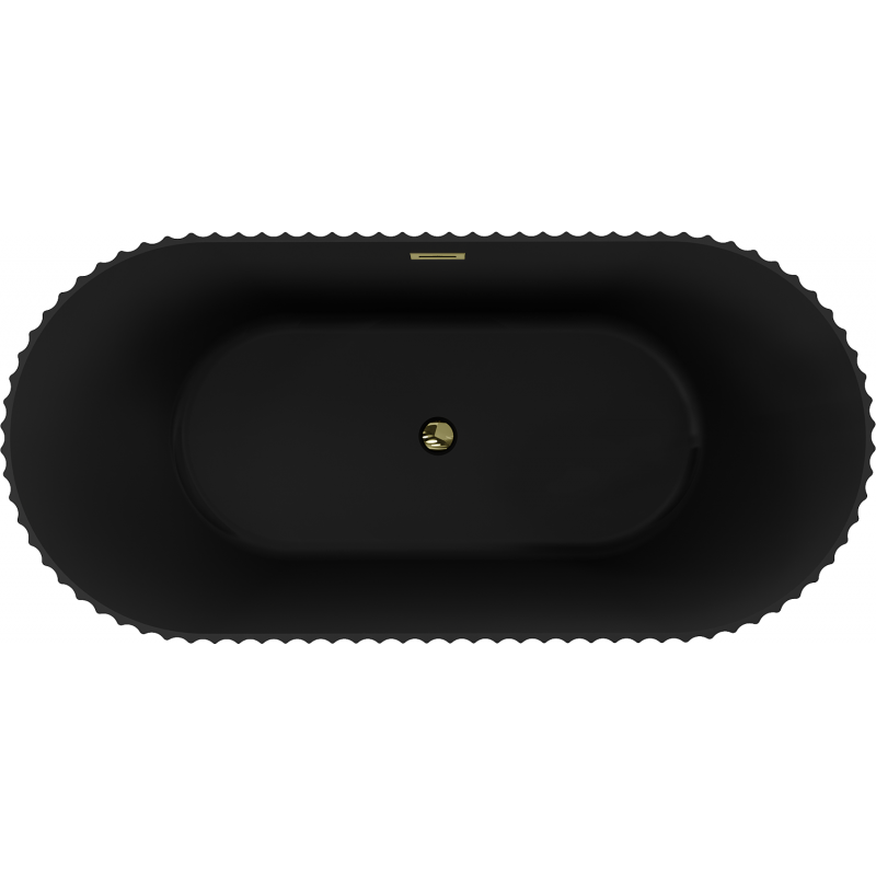 Mexen Paola vapaasti seisova uurrettu amme 170 x 80 cm, musta matta, kultainen ylivuoto - 52721708071-50