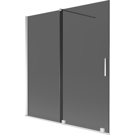 Mexen Velar δίφυλλη συρόμενη παραβάν ντους 150 x 150 cm, γραφίτης, χρώμιο