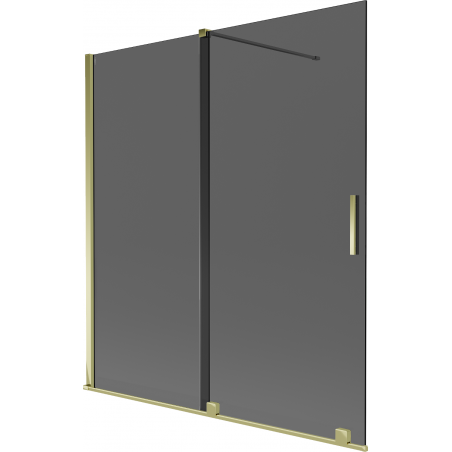 Mexen Velar mampara de ducha de 2 hojas correderas 150 x 150 cm, grafito, dorado - 896-150-000-41-50