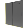 Mexen Velar Wannenspritzschutz 2-flügelig, verschiebbar 150 x 150 cm, Graphit, Gold - 896-150-000-41-50
