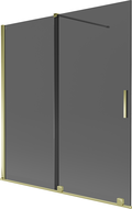 Mexen Velar badwand tweedelige schuifdeur 150 x 150 cm, grafiet, goud - 896-150-000-41-50