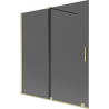 Mexen Velar 2-flügelige Duschabtrennung 150 x 150 cm, Graphit, gebürstetes Gold - 896-150-000-41-55