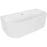 Mexen Sella freestanding fluted wall bathtub 170 x 80 cm, white gloss, brushed nickel overflow - 52711708000-97