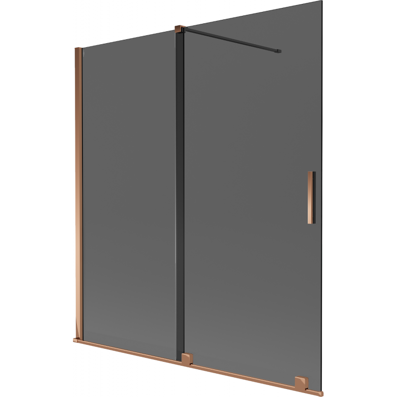 Mexen Velar duschdrocke mat zwee Flilleken, verréckbar 150 x 150 cm, Grafit, roseg Gold - 896-150-000-41-60