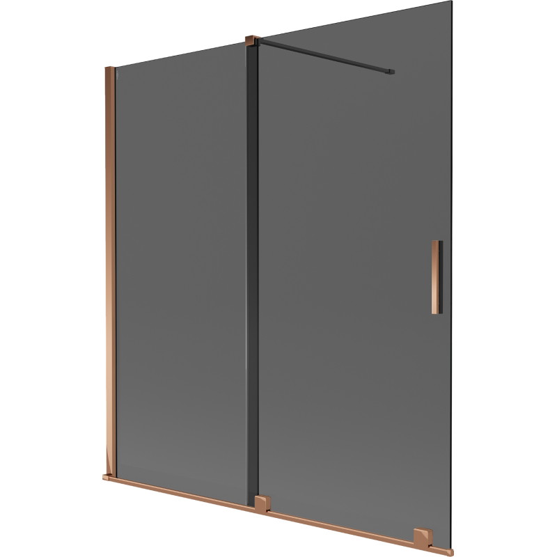 Mexen Velar vanninurka kahele hõlmatav liuguks 150 x 150 cm, grafiit, roosa kuld - 896-150-000-41-60
