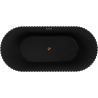 Mexen Paola freistehende gerippte Badewanne 170 x 80 cm, schwarz matt, Überlauf Roségold - 52721708071-60