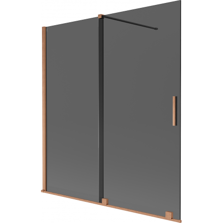 Mexen Velar 2-krilni klizni paravan za kadu 150 x 150 cm, grafit, brušena bakra - 896-150-000-41-65