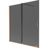 Mexen Velar divisória de banho de duplo painel deslizante 150 x 150 cm, grafite, cobre escovado - 896-150-000-41-65