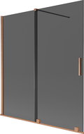 Mexen Velar 2-krilni klizni paravan za kadu 150 x 150 cm, grafit, brušena bakra - 896-150-000-41-65