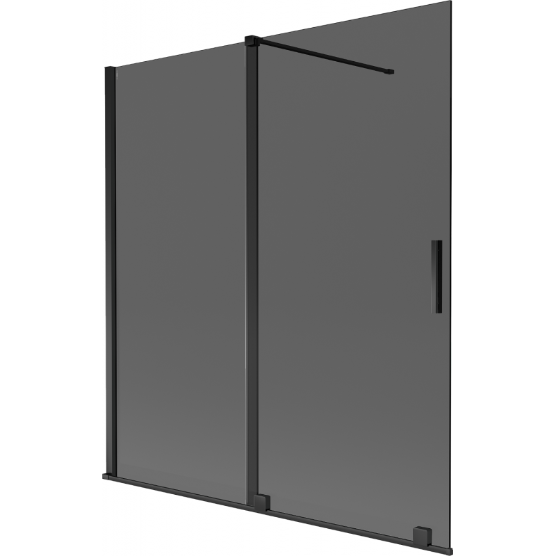 Mexen Velar badwand 2-delig schuifbaar 150 x 150 cm, grafiet, zwart - 896-150-000-41-70