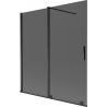 Mexen Velar badwand tweevleugelige schuifbare 150 x 150 cm, grafiet, zwart - 896-150-000-41-70
