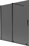 Mexen Velar 2-flügelige verschiebbare Badewannenwand 150 x 150 cm, graphit, schwarz - 896-150-000-41-70