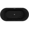 Mexen Paola freistehende geriffelte Badewanne 170 x 80 cm, schwarz matt, Überlauf gebürstetes Kupfer - 52721708071-65