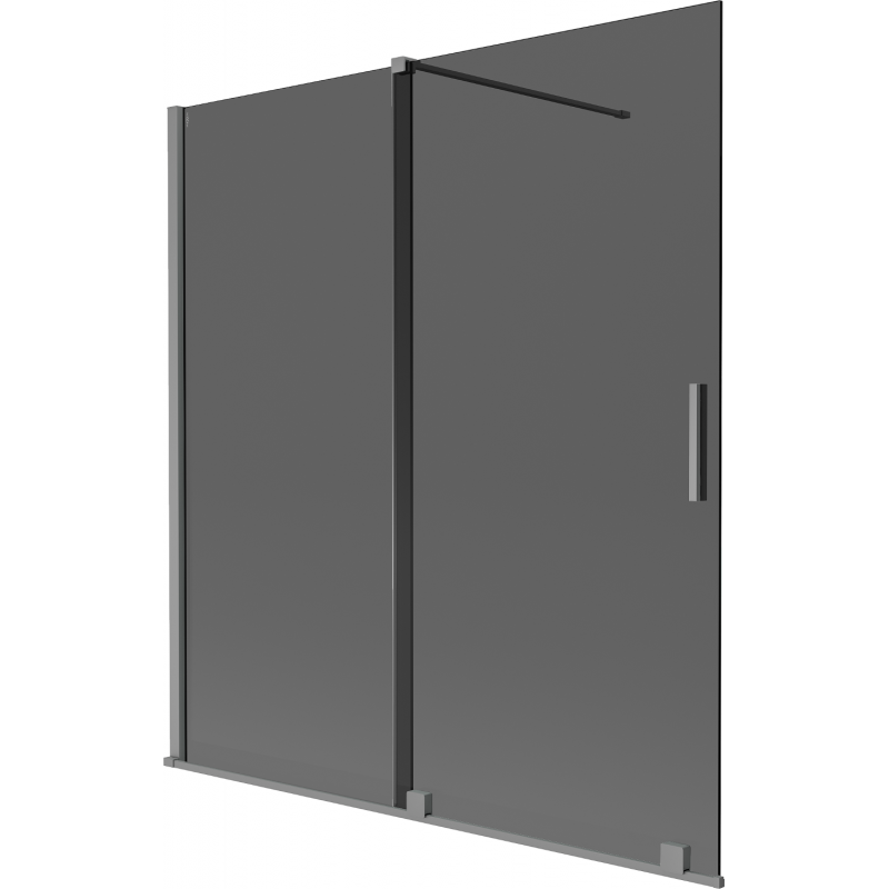 Mexen Velar badwandparavan 2-delige schuifdeur 150 x 150 cm, grafiet, gunmetal - 896-150-000-41-95