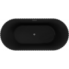 Mexen Paola freistehende geriffelte Badewanne 170 x 80 cm, schwarz matt, Überlauf gun gray gebürstet - 52721708071-66