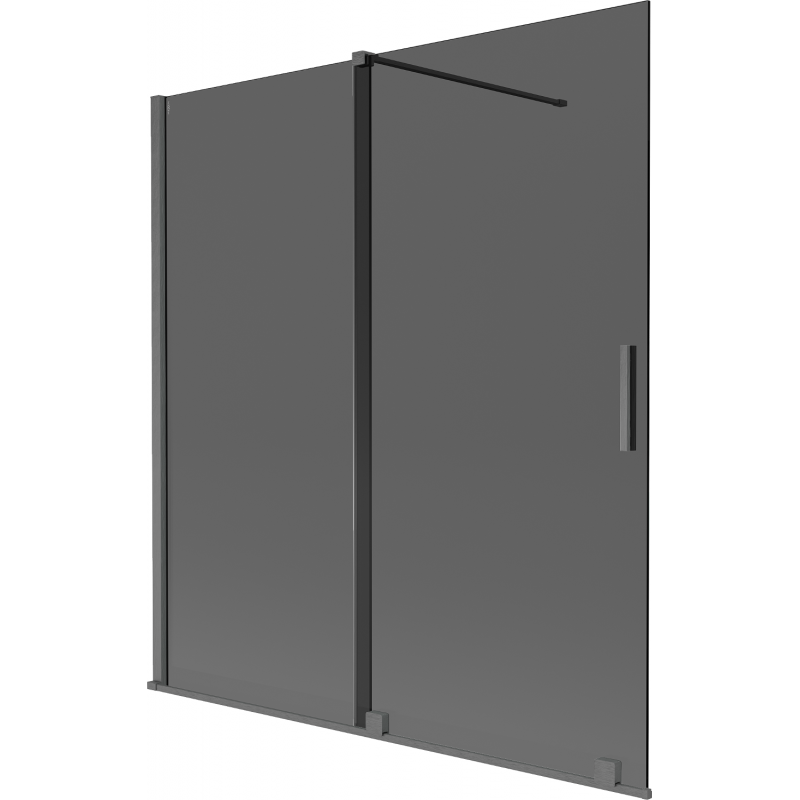 Mexen Velar 2-delige schuifbare badwand 150 x 150 cm, grafiet, geborsteld grijs - 896-150-000-41-66