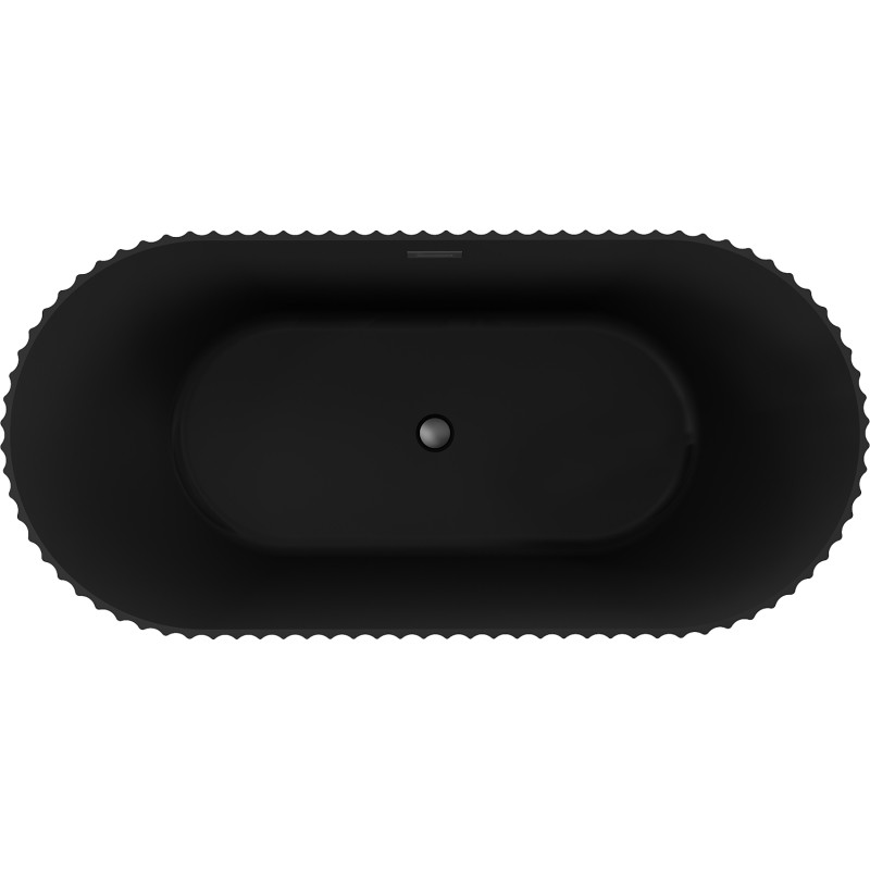Mexen Paola slobodno stojeća kada s utorima 170 x 80 cm, crna mat, preljev gun metal - 52721708071-95