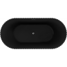 Mexen Paola freistehende Rillenbadewanne 170 x 80 cm, schwarz matt, Überlauf Gun Metal - 52721708071-95