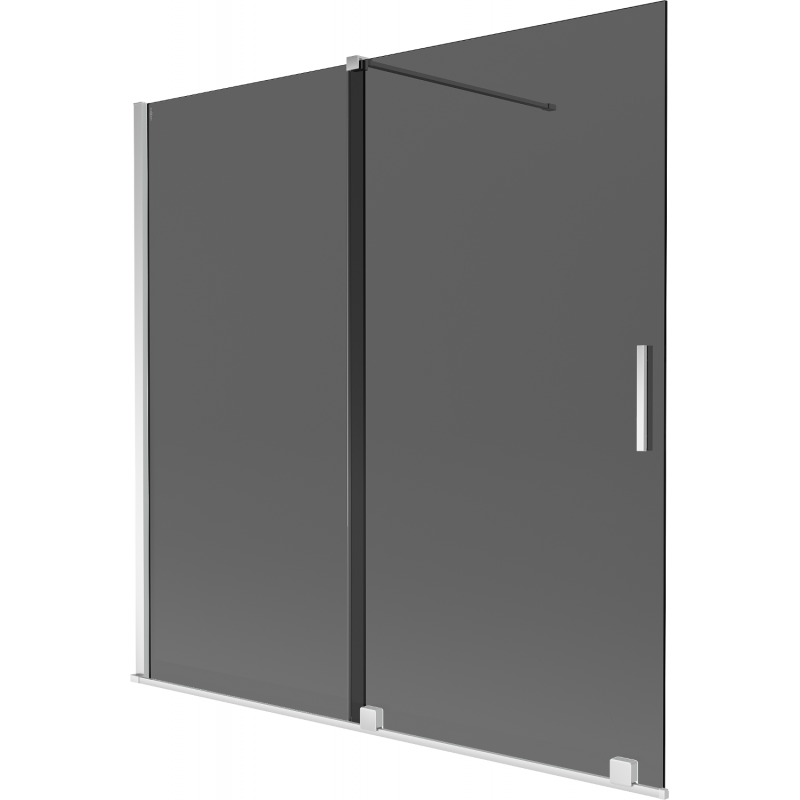 Mexen Velar divguļamais vannas ekrāns, 160 x 150 cm, grafīts, hroms - 896-160-000-41-01