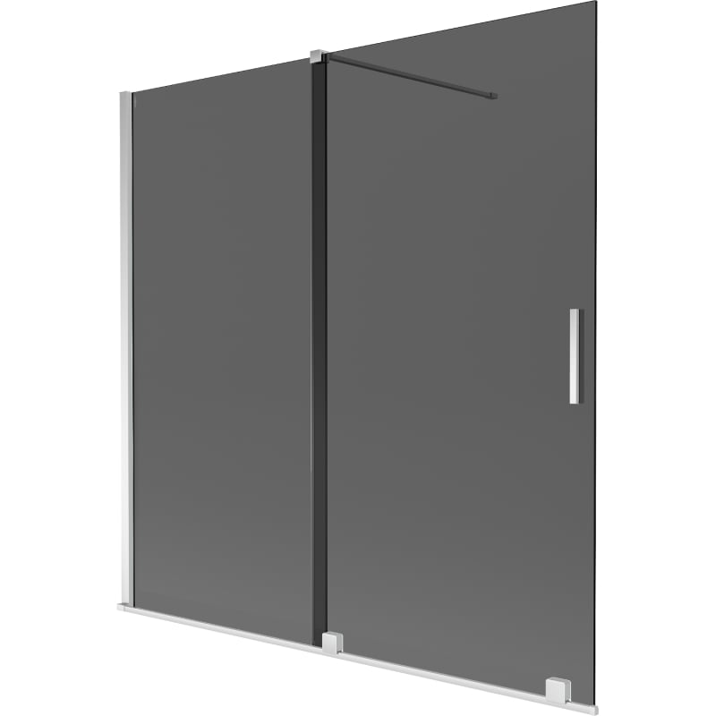 Mexen Velar kahetiivuline vannisein 160 x 150 cm, grafiit, kroom - 896-160-000-41-01