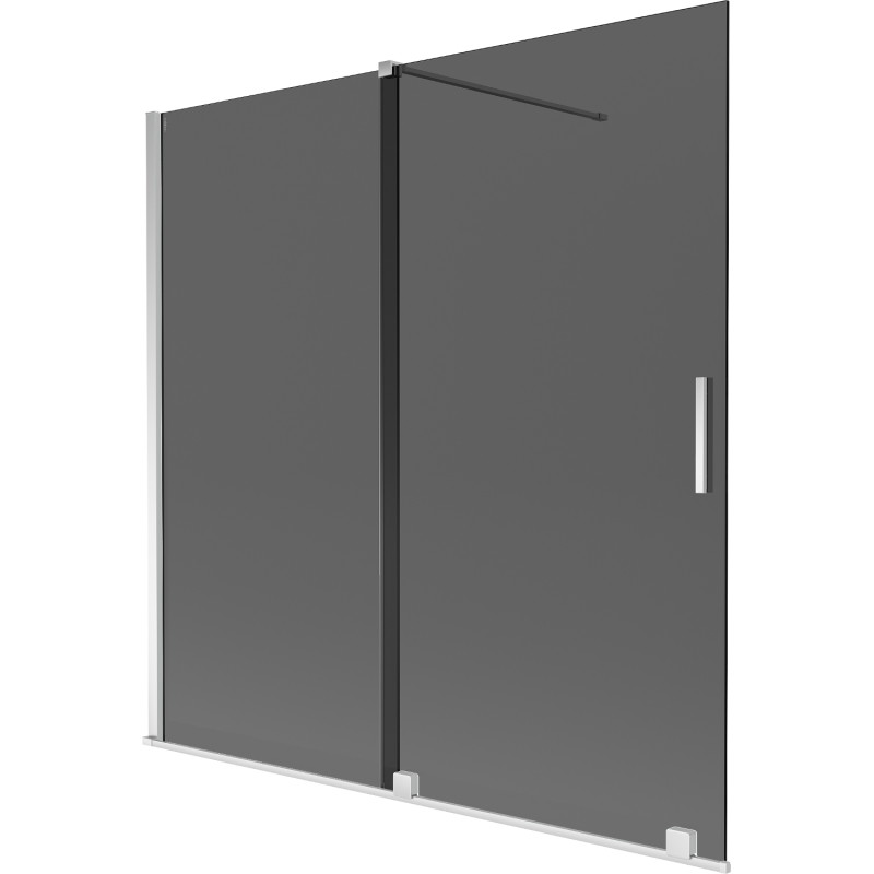 Mexen Velar klizni paravan za kadu s 2 krila, klizni 160 x 150 cm, grafit, krom - 896-160-000-41-01