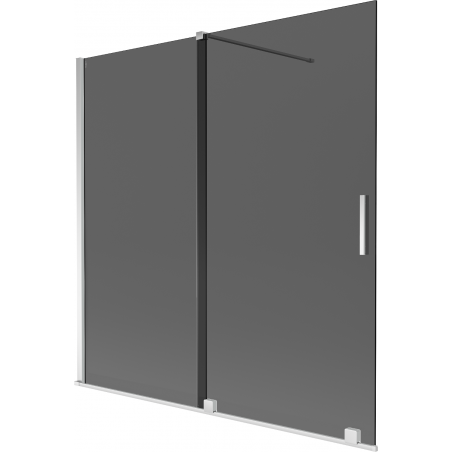 Mexen Velar Duschabtrennung für die Badewanne, 2-flügelig, 160 x 150 cm, graphit, chrom - 896-160-000-41-01