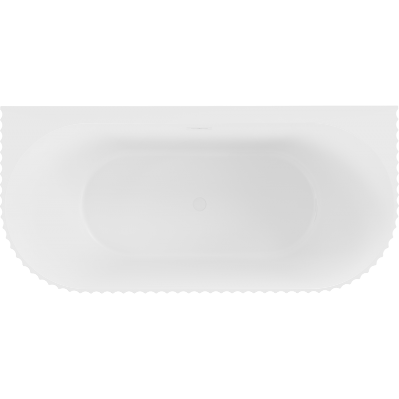 Mexen Sella freestanding wall-adjacent ribbed bath 170 x 80 cm, white matte, white overflow - 52711708001-20