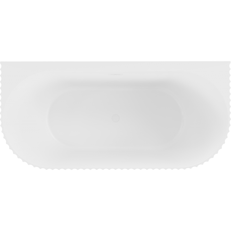 Mexen Sella fristående väggnära badkar rillat 170 x 80 cm, vit matt, vit överfyllnad - 52711708001-20