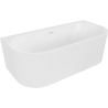 Mexen Sella freestanding wall-adjacent ribbed bath 170 x 80 cm, white matte, white overflow - 52711708001-20