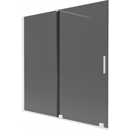 Mexen Velar tuš pregrada, 2-krilna drsna, 160 x 150 cm, grafit, bela - 896-160-000-41-20