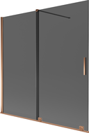 Mexen Velar duschskärm 2-delad skjutbar 160 x 150 cm, grafit, roséguld - 896-160-000-41-60