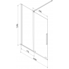Mexen Velar 2-panel sliding bath screen 160 x 150 cm, graphite, rose gold - 896-160-000-41-60