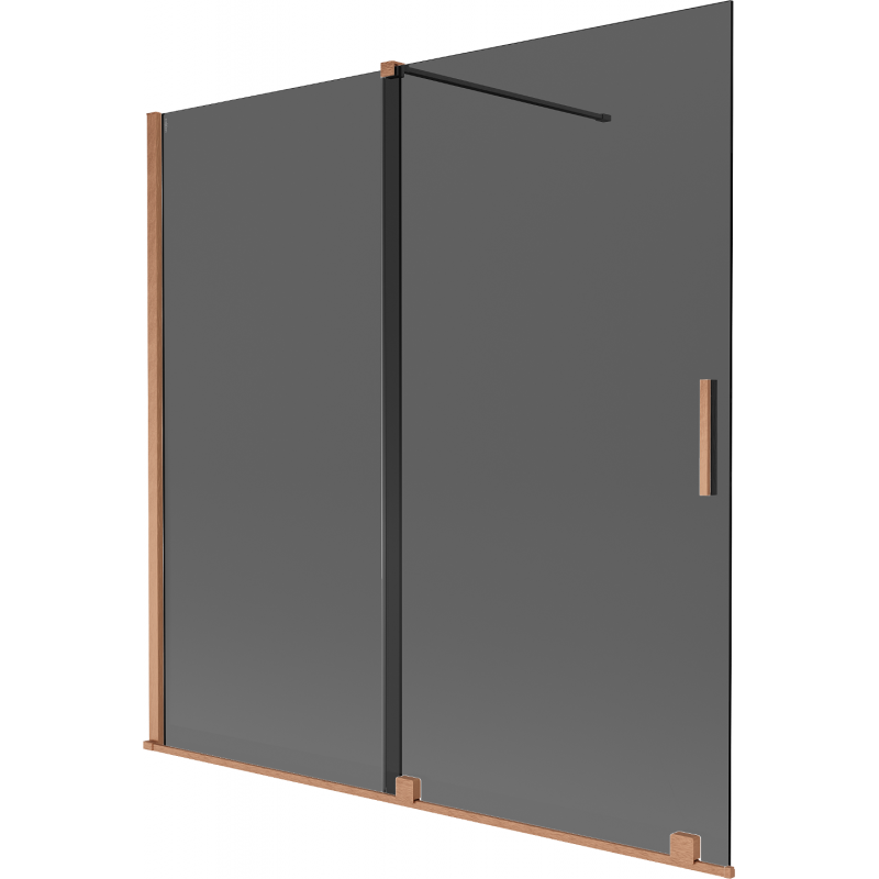 Mexen Velar Wannenschirm 2-flügelig, 160 x 150 cm, Graphit, gebürstetes Kupfer - 896-160-000-41-65