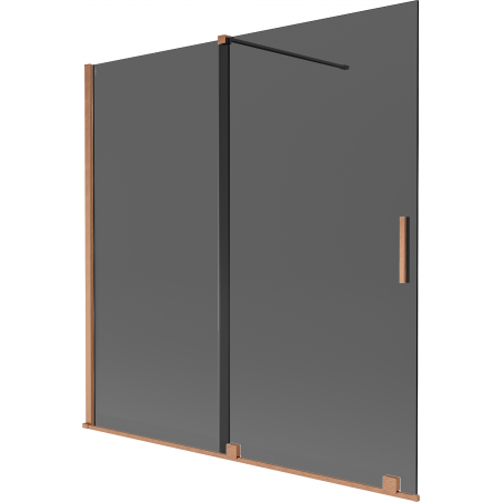Mexen Velar Wannenschirm 2-flügelig, 160 x 150 cm, Graphit, gebürstetes Kupfer - 896-160-000-41-65
