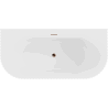 Mexen Sella freestanding wall-adjacent fluted bathtub 170 x 80 cm, matte white, overflow rose gold - 52711708001-60