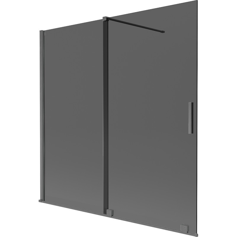Mexen Velar klizni paravan 2-krilni klizni 160 x 150 cm, grafit, četkani gun gray - 896-160-000-41-66