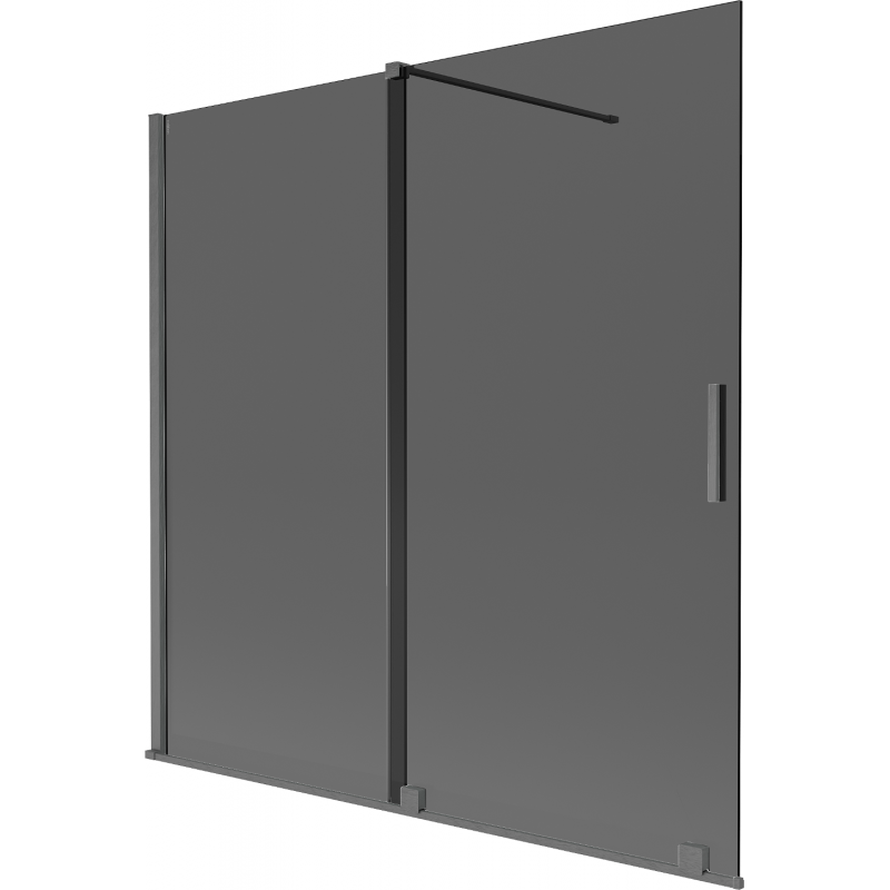Mexen Velar paratia doccia 2 ante scorrevoli 160 x 150 cm, grafite, grigio canna di fucile spazzolato - 896-160-000-41-66