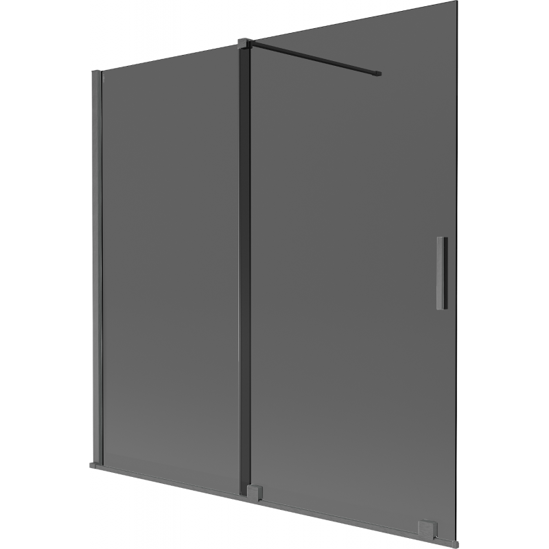 Mexen Velar parawan nawannowy 2-skrzydłowy rozsuwany 160 x 150 cm, grafit, gun gray szczotkowany - 896-160-000-41-66