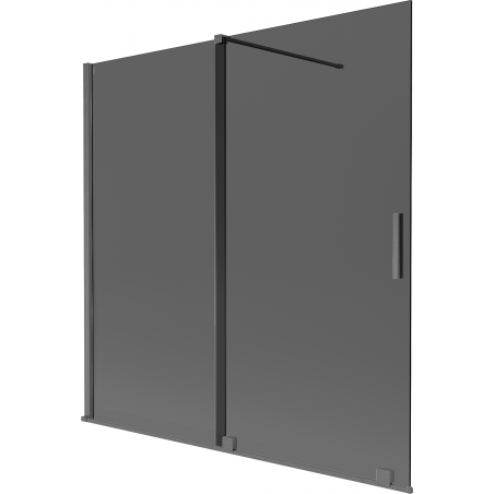 Mexen Velar 2-panel sliding shower screen 160 x 150 cm, graphite, brushed gun gray - 896-160-000-41-66