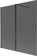 Mexen Velar paratia doccia 2 ante scorrevoli 160 x 150 cm, grafite, grigio canna di fucile spazzolato - 896-160-000-41-66