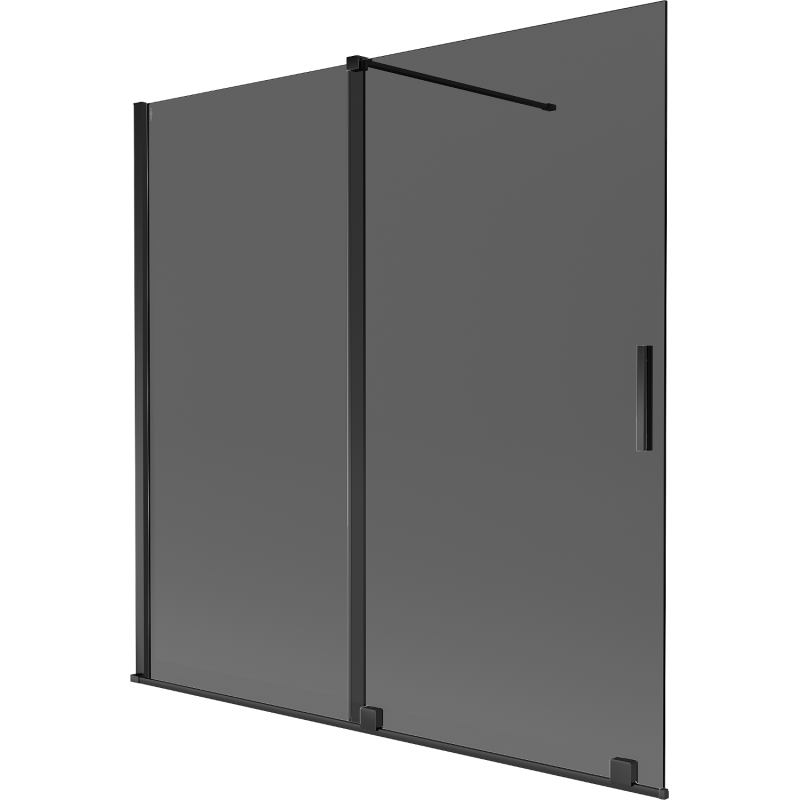 Mexen Velar badwand 2-delige schuifwand 160 x 150 cm, grafiet, zwart - 896-160-000-41-70