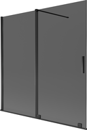 Mexen Velar δύφυλλη συρόμενη ντουζιέρα 160 x 150 cm, γραφίτης, μαύρο - 896-160-000-41-70