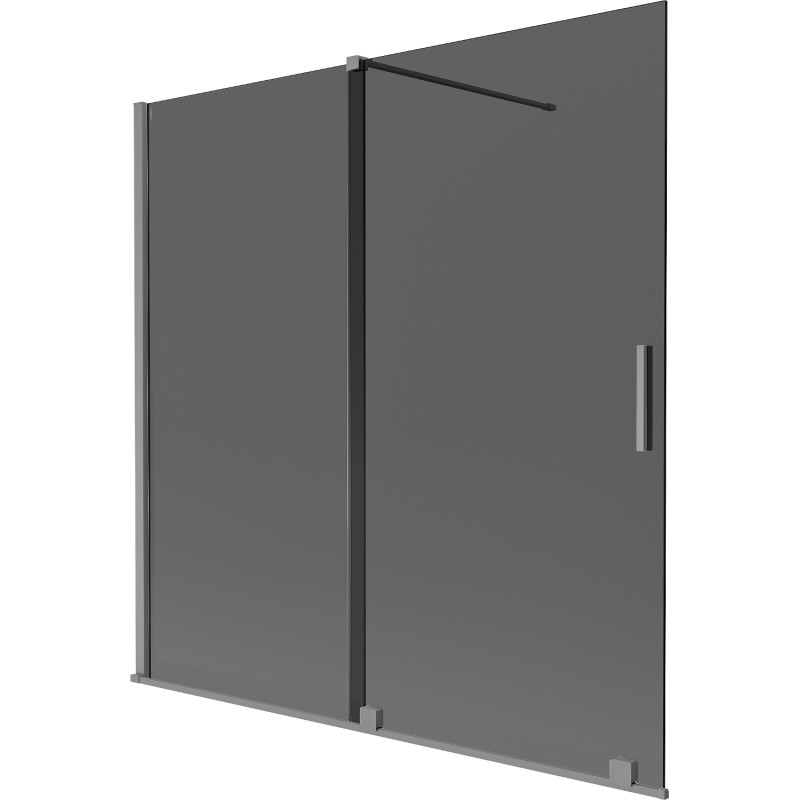 Mexen Velar 2-panel sliding bath screen 160 x 150 cm, graphite, gun metal - 896-160-000-41-95