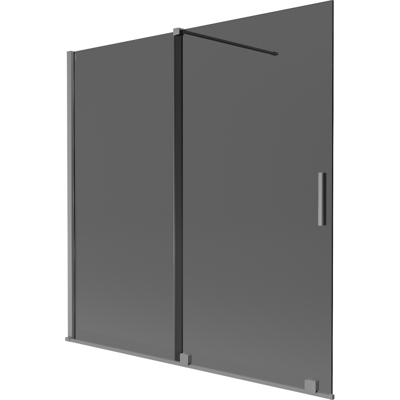 Mexen Velar parede de chuveiro 2-folhas deslizantes 160 x 150 cm, grafite, metal gun - 896-160-000-41-95